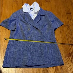 Women's Blue Double-Breasted Blazer